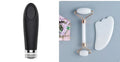 White jade facial roller and gua sha board set for skincare massage