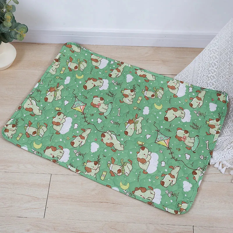 Reusable washable pet urine pad with animal pattern and waterproof backing