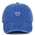 Cotton baseball cap with embroidered love heart design in adjustable size