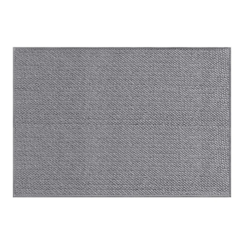 Linen doormat in solid colour at 60x90cm, available in gray, black, or brown options