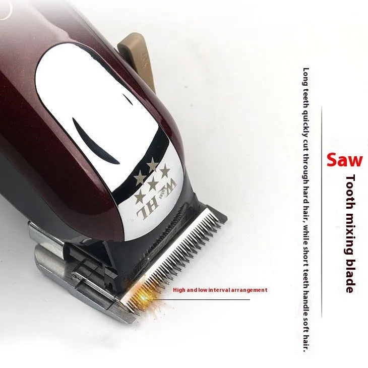 Hair clipper set with stainless steel cutter head and UK, EU, US plugs for adults and children