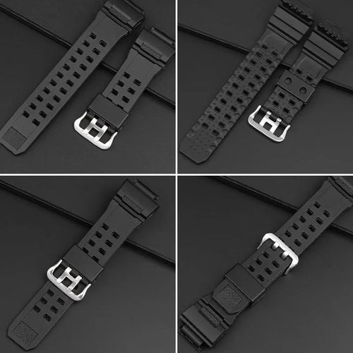 Camouflage TPU rubber watch strap with silver buckle, 12+7cm length