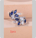 Adjustable copper leaf ring with a horse eye zircon stone in a choice of nine colour finishes.
