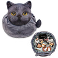 Creative Japanese cat printing drawstring storage bag with plush material and polyester lining in fresh sweet style