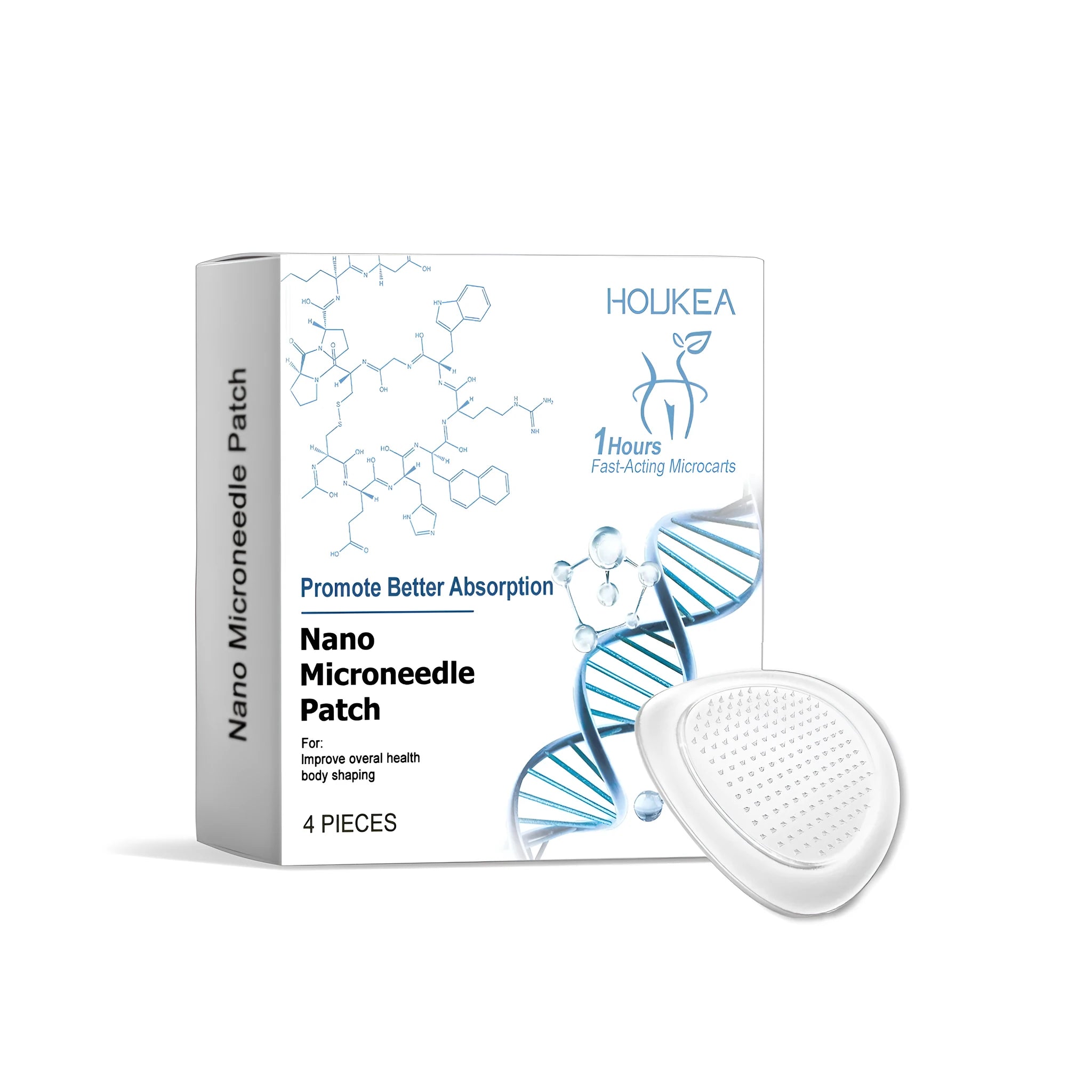 Four Nano Microneedle Patches for facial skincare with herbal ingredients.