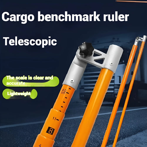 Telescopic cargo truck height measuring rod shown extended, with clear measurement scale visible.