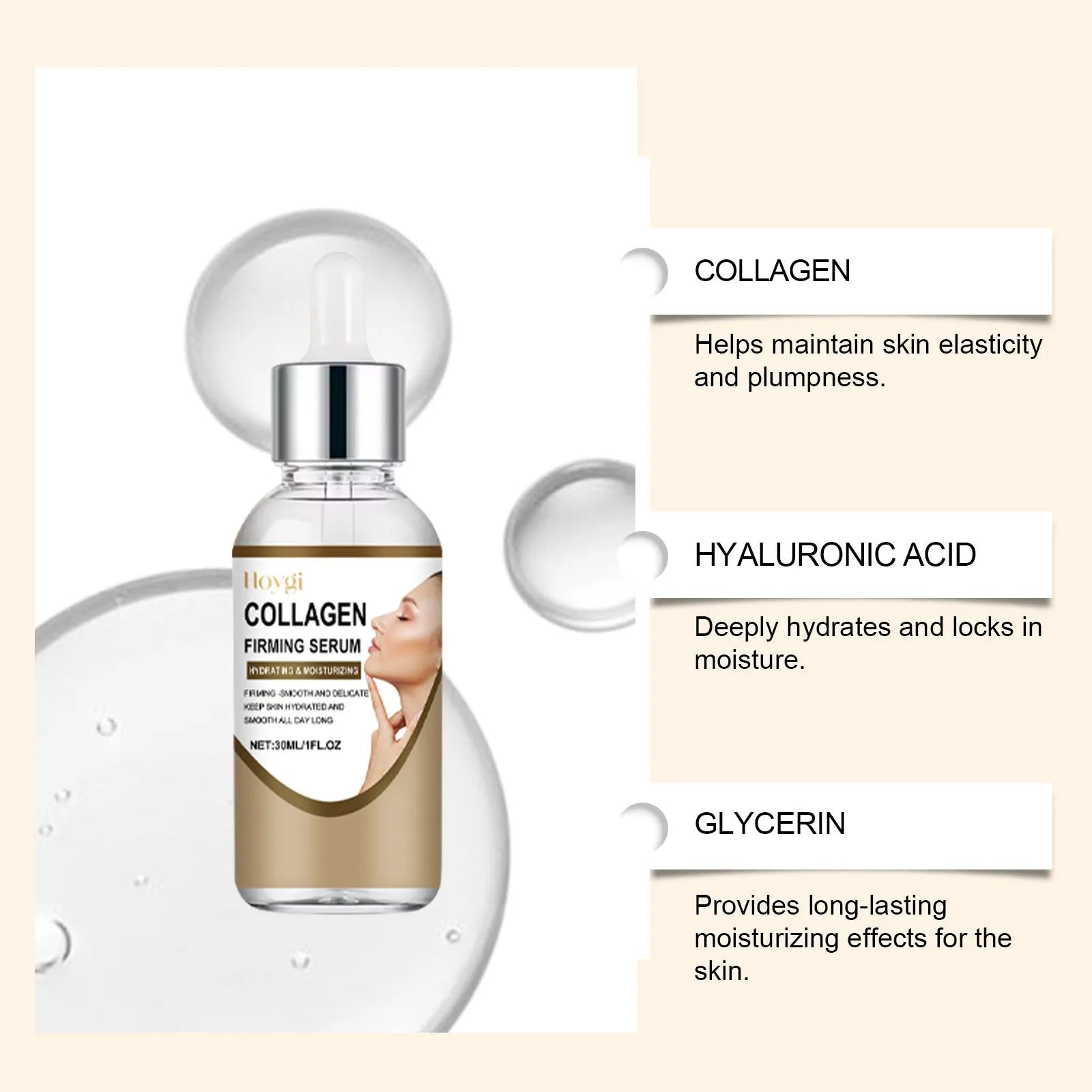 Collagen firming care solution 30ml serum in 2.8cm compact bottle