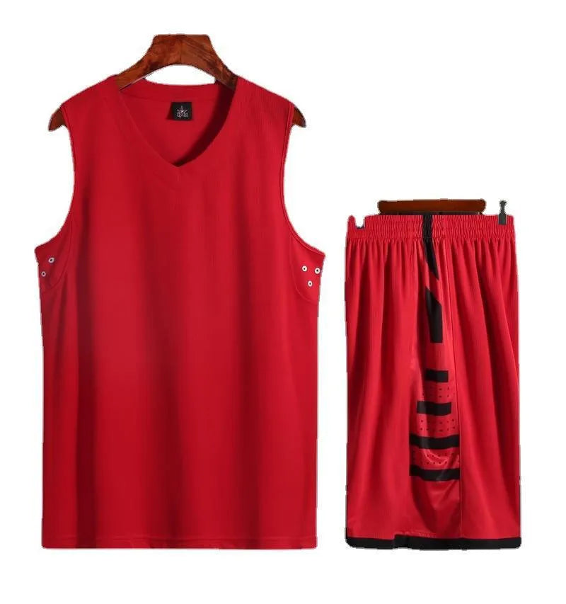 White student sports vest and shorts set for basketball and running training.
