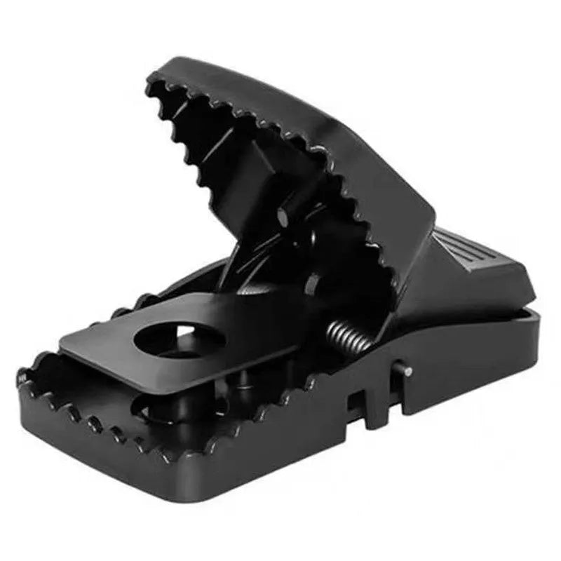 Automatic metal and plastic mouse cage trap shown in small, medium, and large sizes for indoor rodent control.