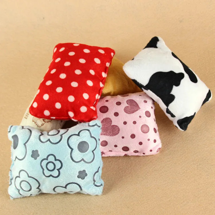 Soft plush chew toy pillow for small dogs and puppies 14x12cm