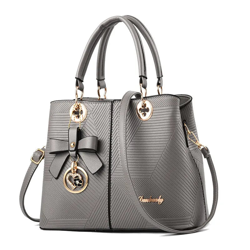 Retro fashion PU handbag with one-shoulder strap and zip closure in assorted colours