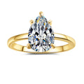 Pear-shaped moissanite ring silver water drop design casual style