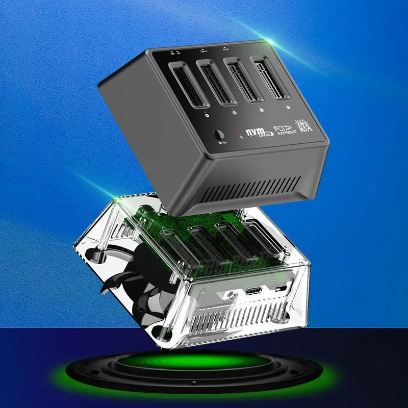 M2 dual protocol SSD aluminium alloy base enclosure on a desk, showing K30174P2 colour.