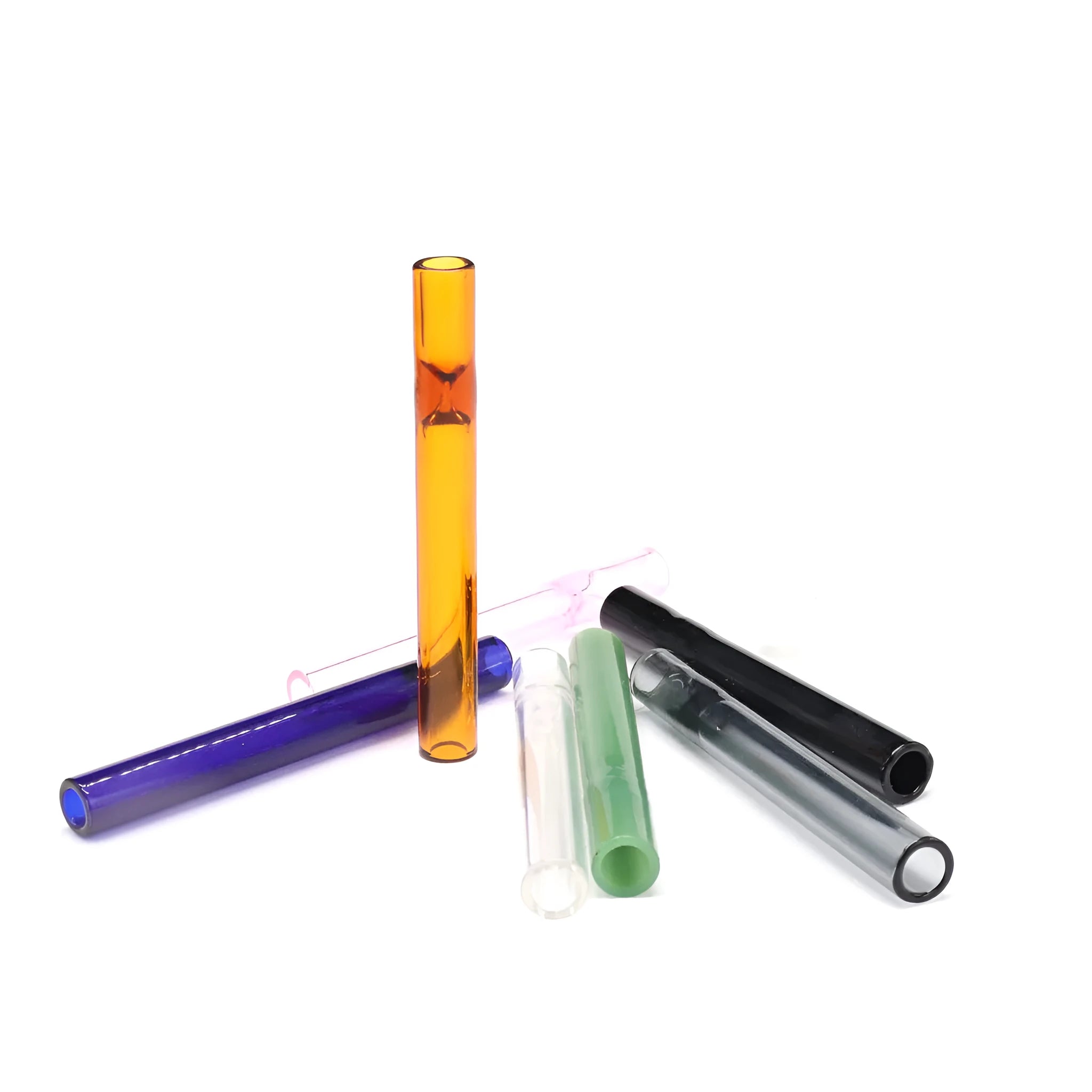 Transparent glass telescopic smoking pipe with straight suction nozzle