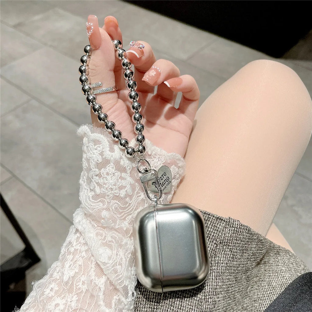 Matte plating TPU protective case for Apple AirPods shown on a table.