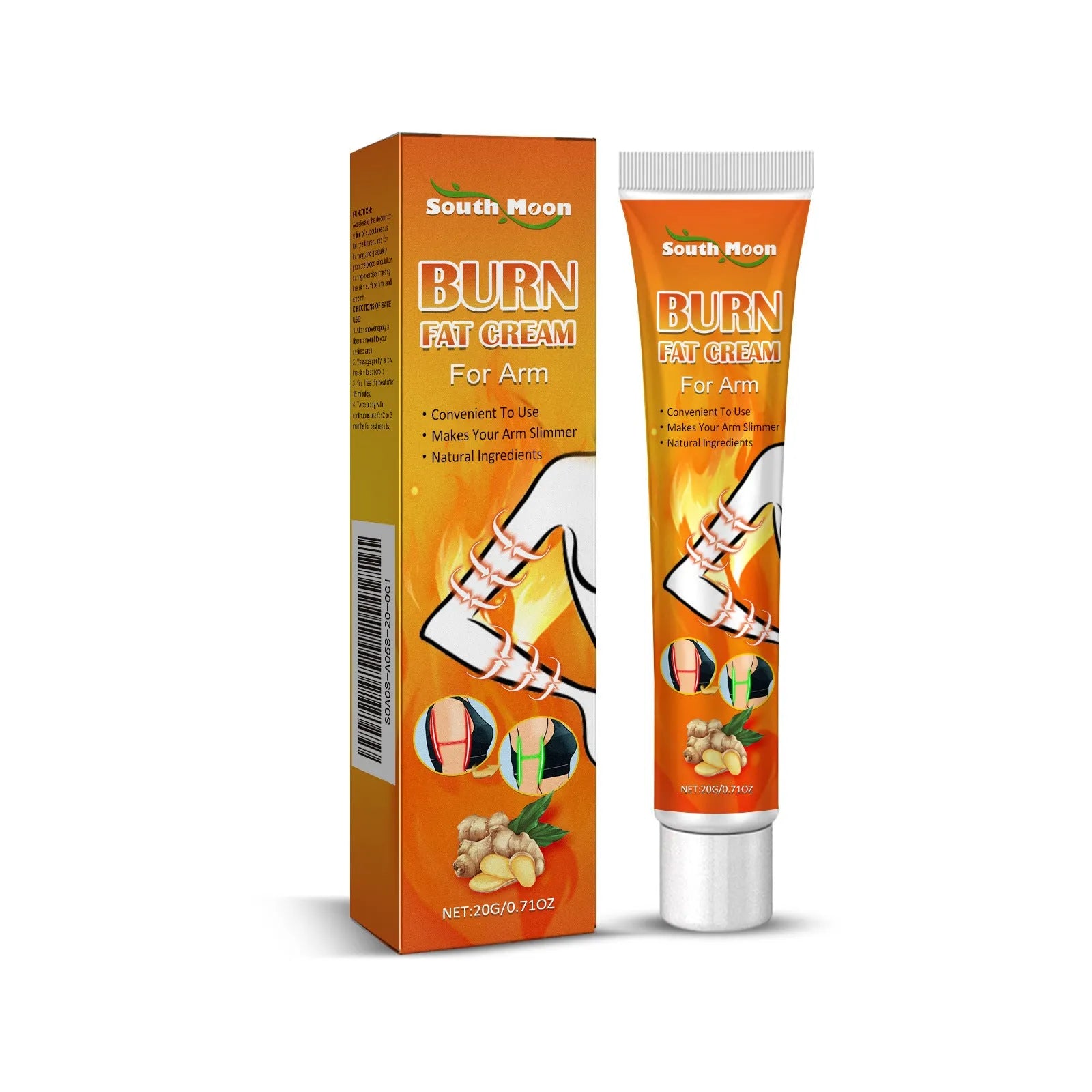 20g tube of body care cream for arm massage and firming, 12.5cm long.