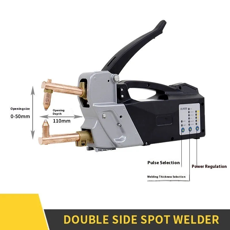 OL8000 double-sided spot welding machine with manual control panel and welding heads