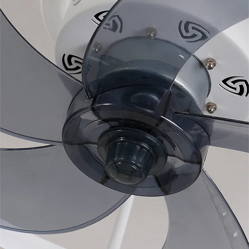 Nordic style remote control ceiling fan lamp with LED lights in a coffee gold finish.