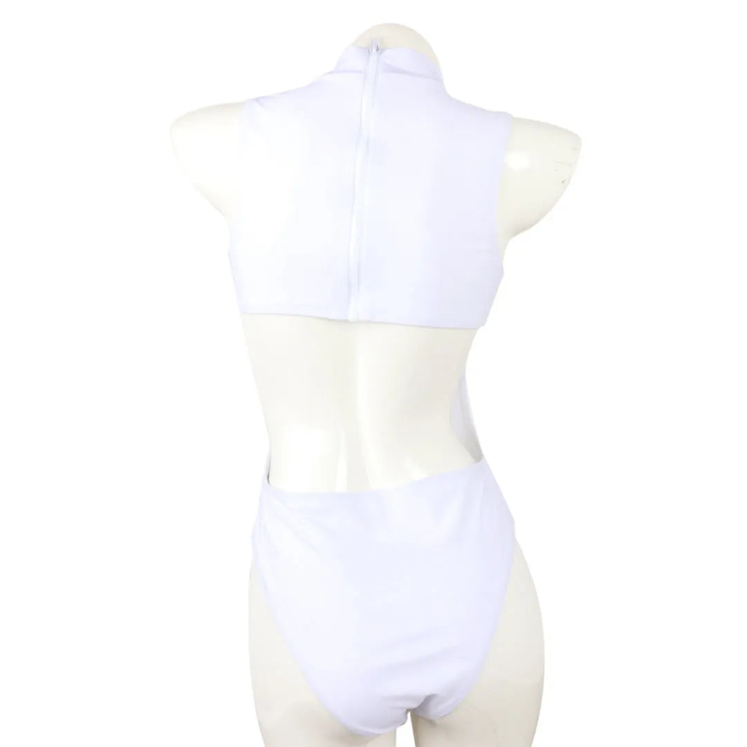 Zipper ladies one-piece swimsuit front zip nylon black colour swimwear