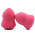 Pink makeup foundation sponge measuring 4cm by 4cm by 5.6cm with soft texture for wet or dry cosmetic application