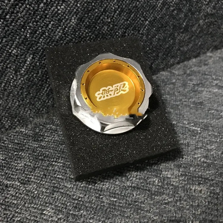Aluminium alloy oil filter cap for Honda in choice of red, blue, silver, black, purple, or gold colours.
