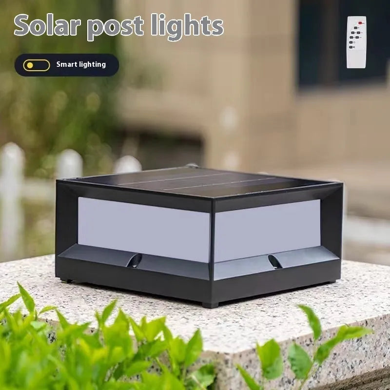 Solar LED outdoor column light with aluminium construction and IP54 waterproof rating