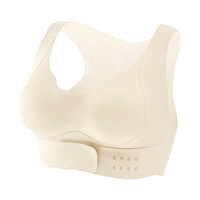 Women's cross exercise yoga bra with front buckle closure and shaping back in three colour options