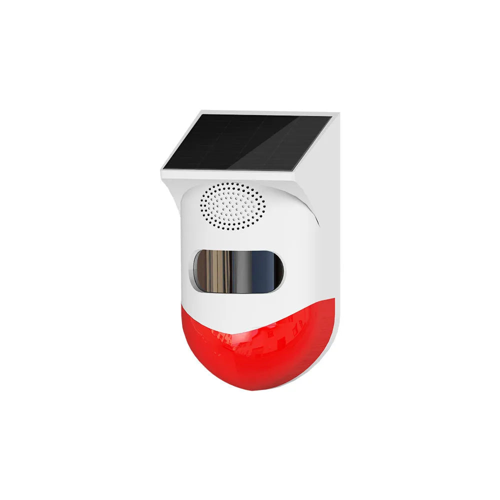 Solar-powered infrared security alarm with GSM wireless communication for outdoor property protection