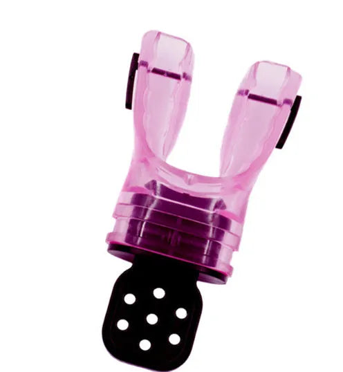 Plastic free edible silicone diving mouthpiece in multiple colours showing 110mm length.