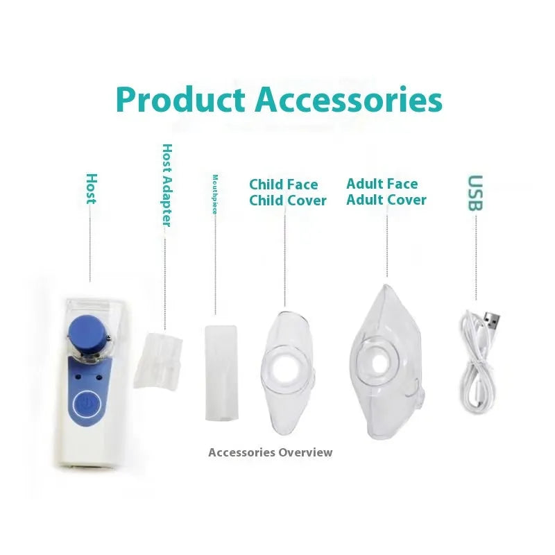 USB handheld household nebuliser spray machine with columnar shape and single fog outlet
