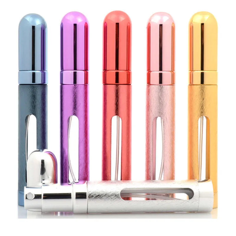 12ml aluminium perfume travel bottle with glass liner in seven colour options