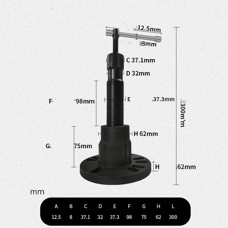 Chrome vanadium steel vehicle hub puller tool with three style options for brake drum removal