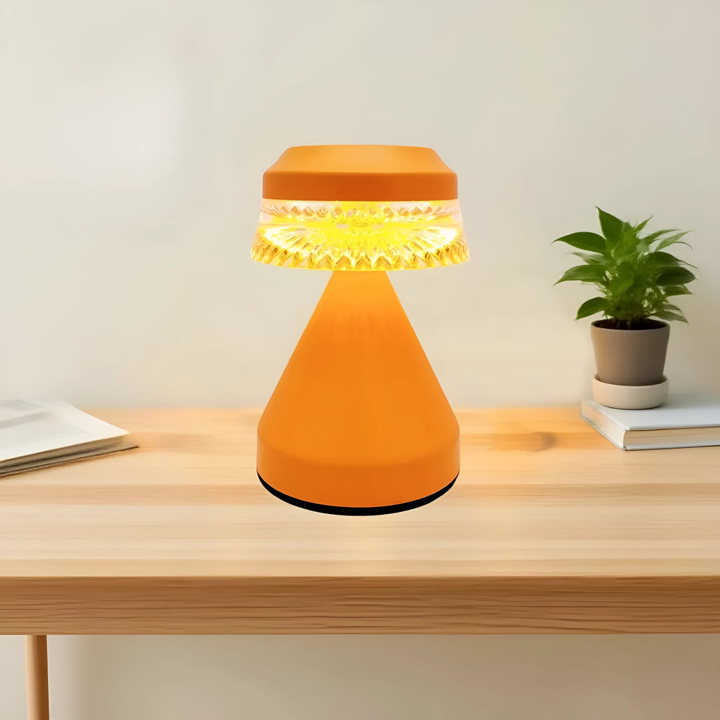 Small black, brown, or orange USB charging LED night lamp with dimming function.