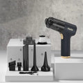 Black wireless handheld vacuum cleaner with multiple nozzles for car and home cleaning