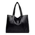 Retro soft PU tote handbag in yellowish brown with double shoulder straps and horizontal square shape