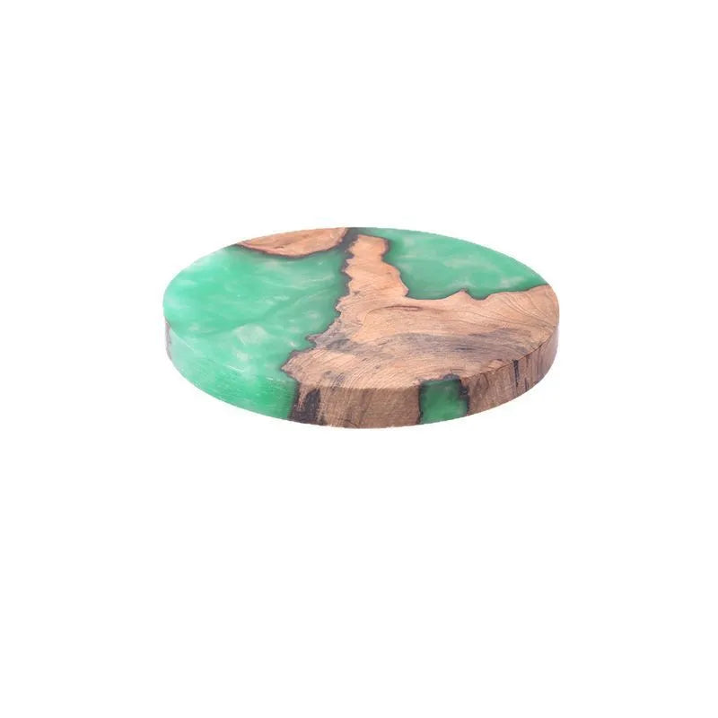 Nordic style wooden coasters in round and irregular shapes measuring 9.8cm
