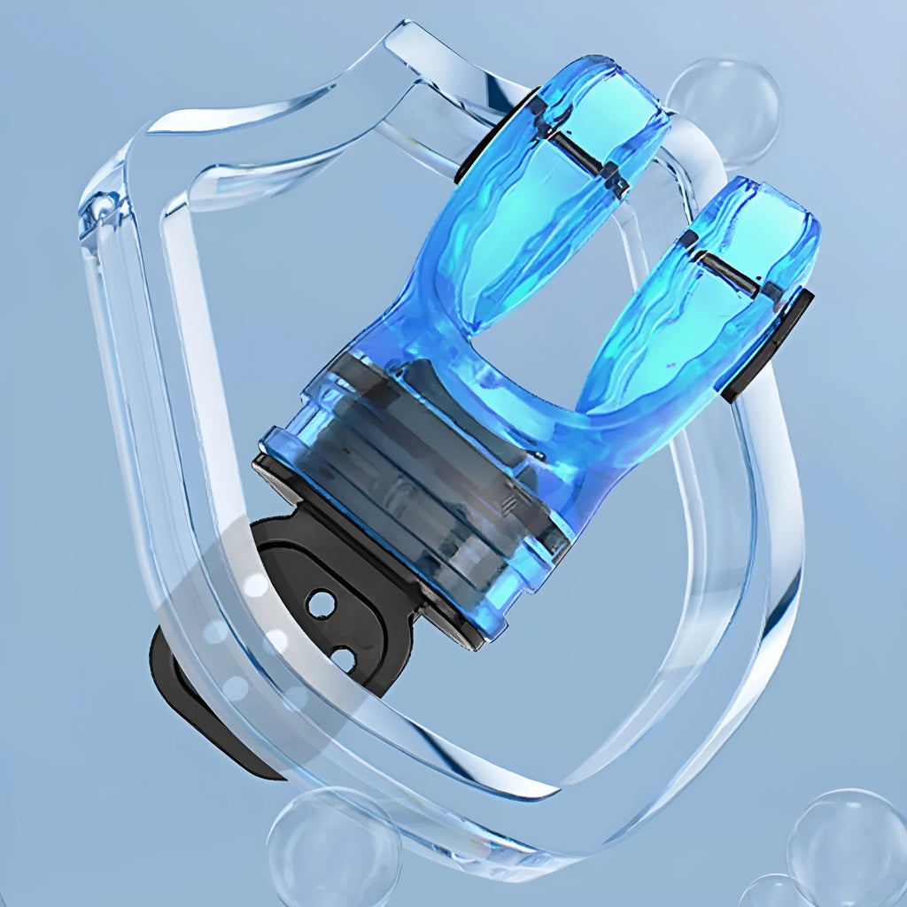 Plastic free edible silicone diving mouthpiece in multiple colours showing 110mm length.