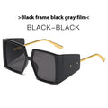 Large square acetate sunglasses available in black, blue, champagne, green, hawksbill, orange, and white frame colours