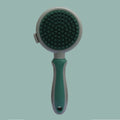 Double-sided reversible cat brush with flea comb in green or pink colour options
