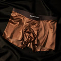 Men's colourblock seamless Ice Silk underwear in veil white, shown flat.