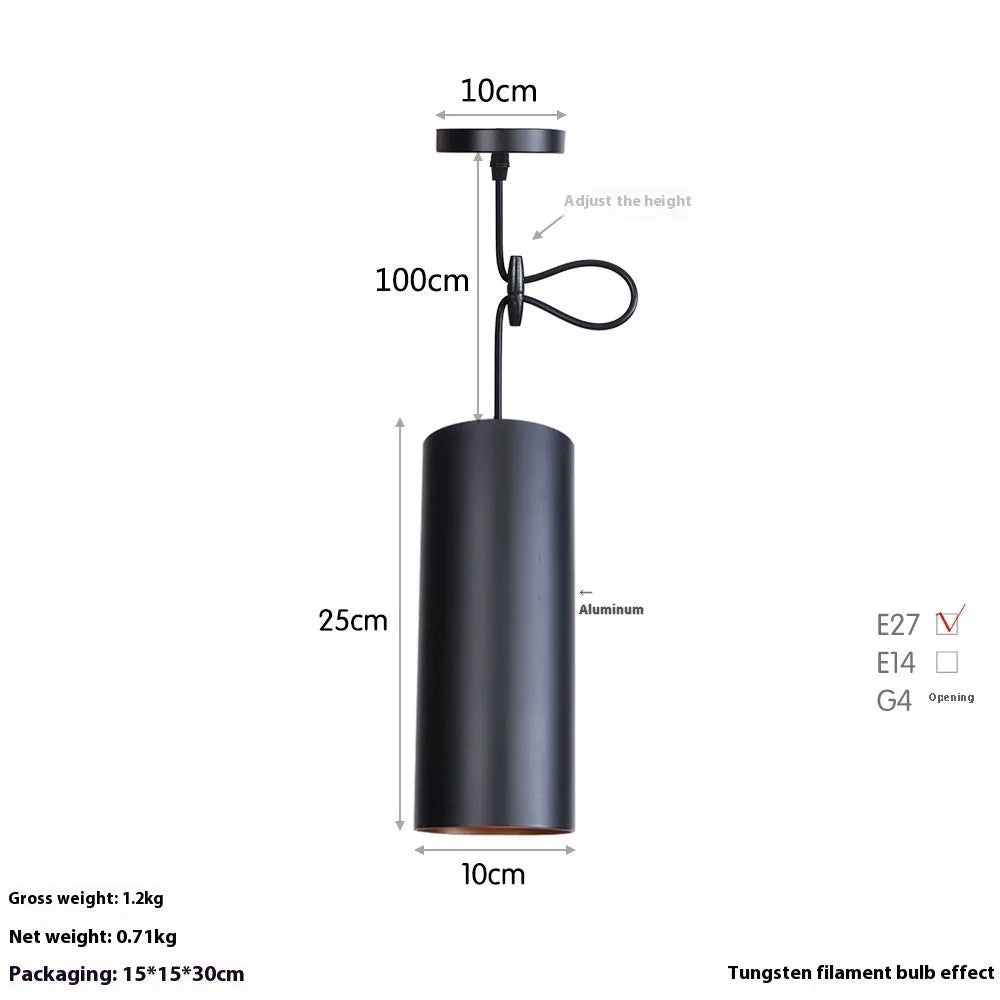Retro iron art chandelier ceiling light in matte black with adjustable cord length
