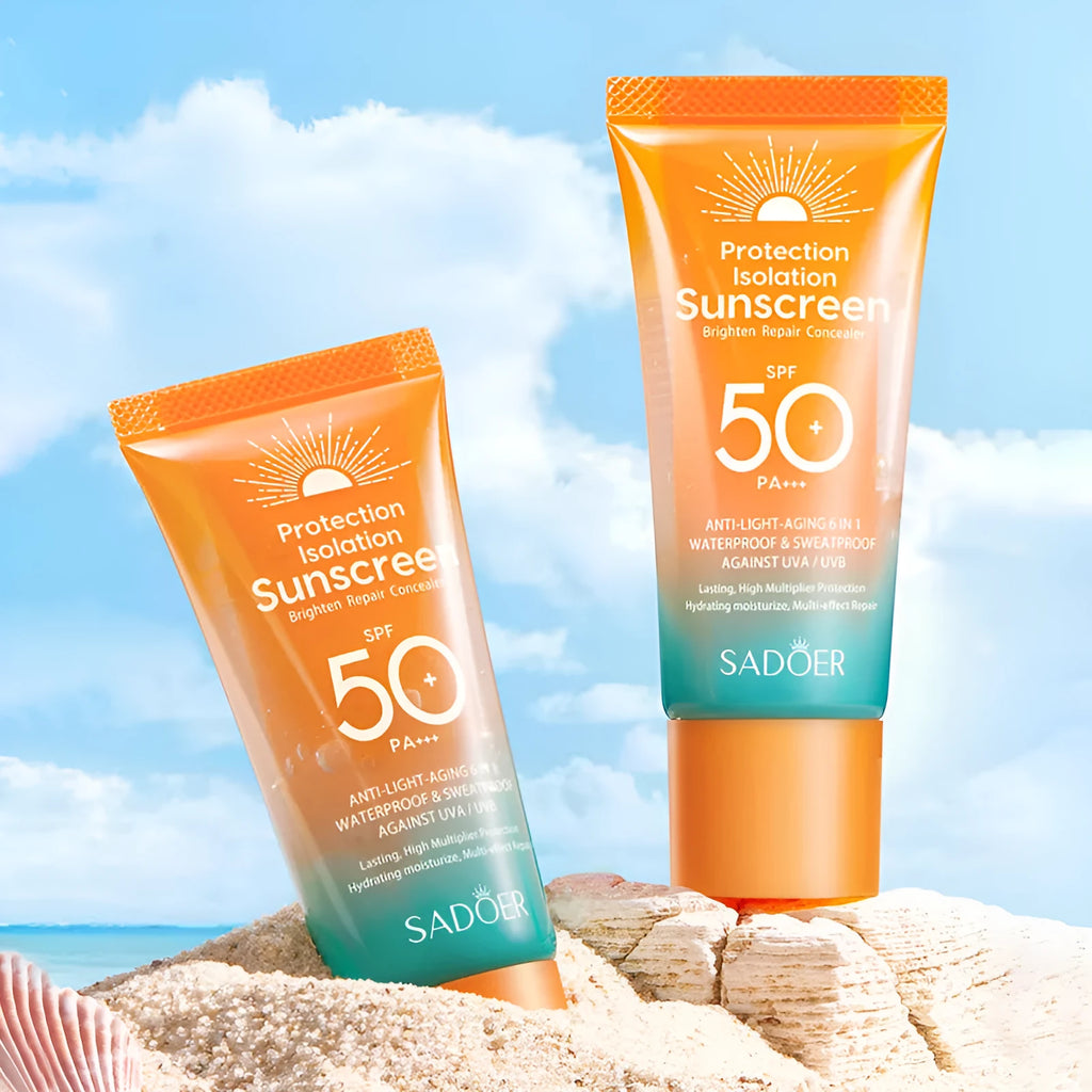 Double tube 50g sunscreen and makeup primer product for universal skin types