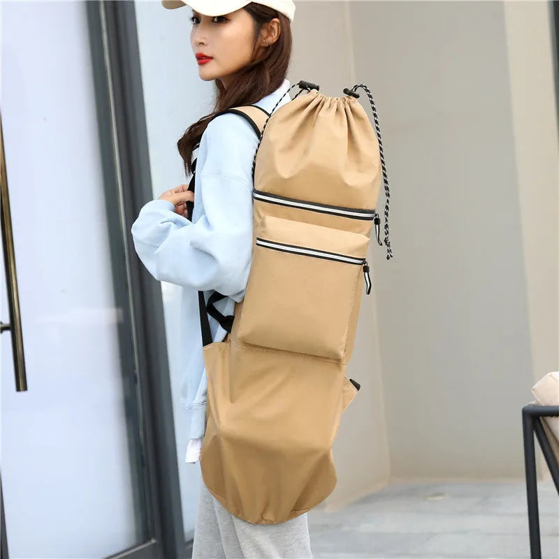 Lightweight waterproof skateboard backpack with 20-35L capacity in camouflage colours