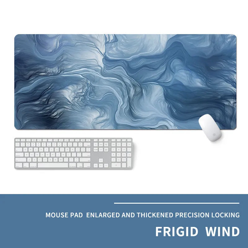 Oversized gaming mouse pad with thermal transfer printed cold style design on natural rubber base