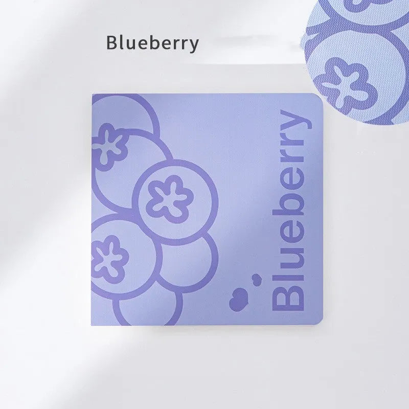 Square 14.5cm notebook with colour embossed fruit design cover and 80g thickened paper pages