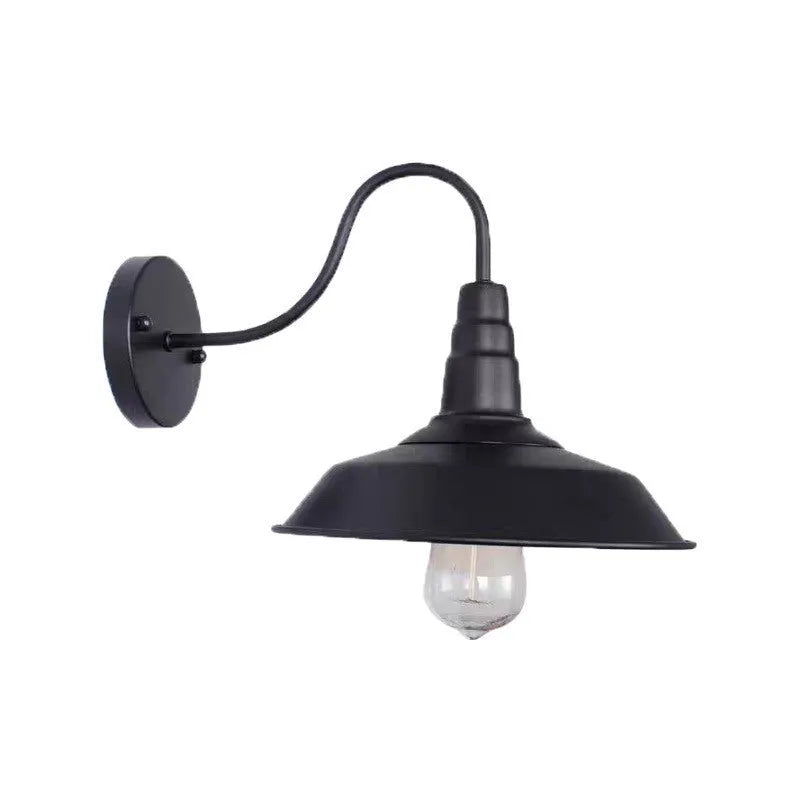 Retro villa courtyard wall lamp in copper finish with right angle mounting