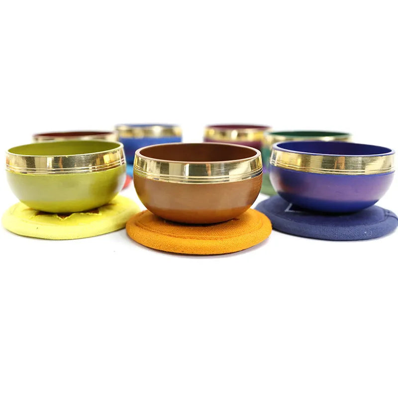 7.8cm colourful handmade Himalayan singing bowl for meditation and yoga