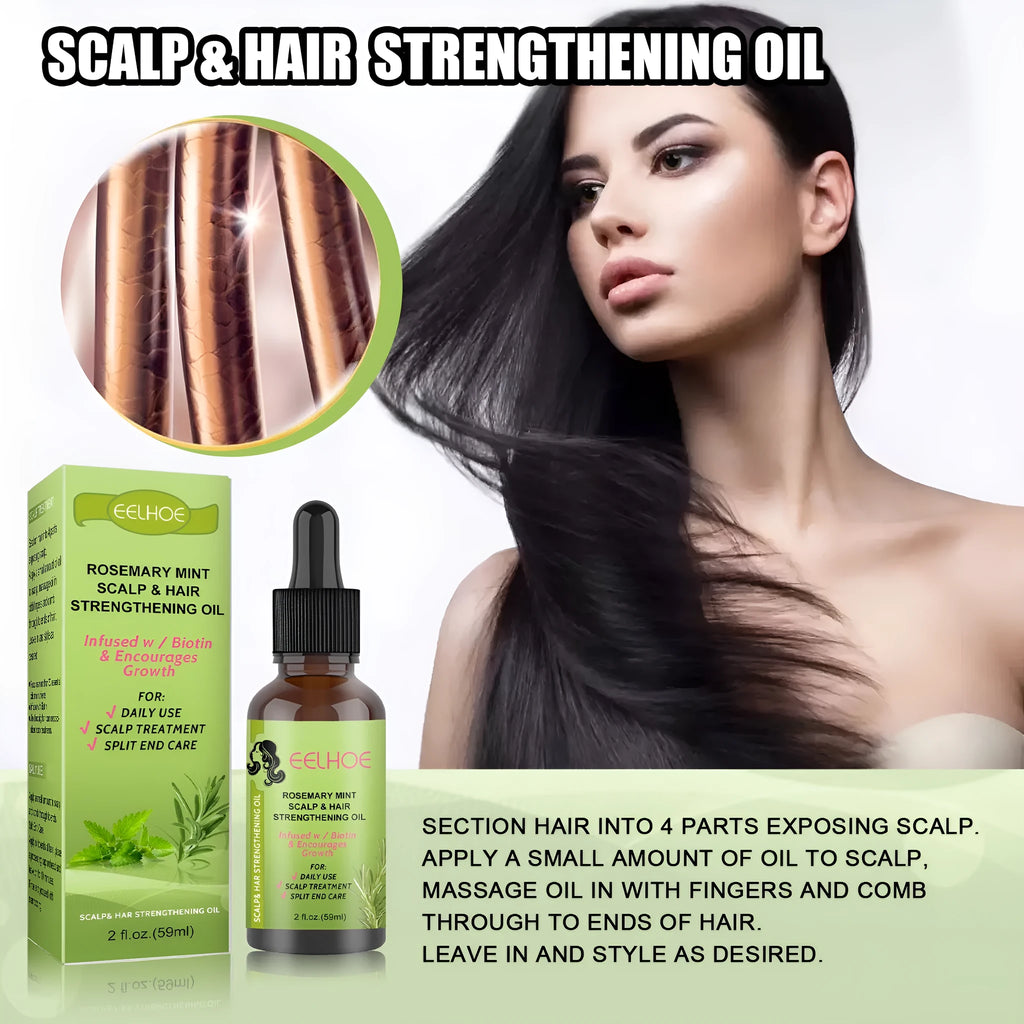59ml bottle of rosemary mint hair growth fluid for scalp massage and nourishment