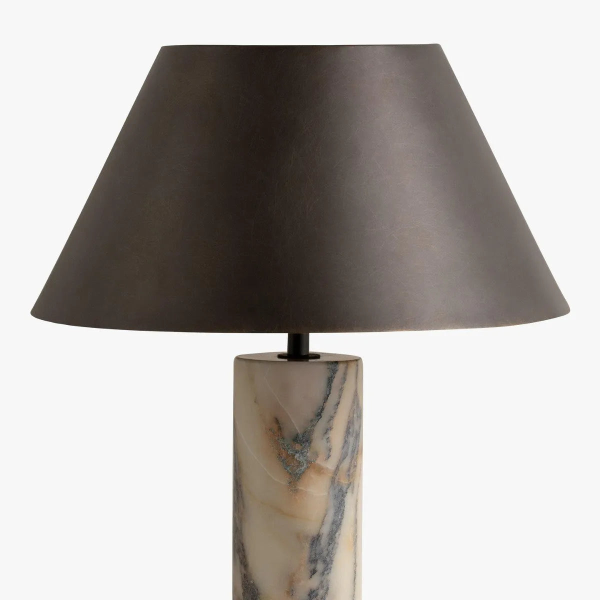 Modern black marble table lamp with contemporary minimalist design for home decoration