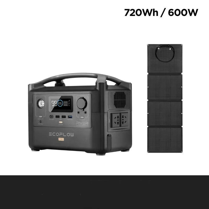 RIVER Pro 720Wh portable power station with multiple output ports on front panel